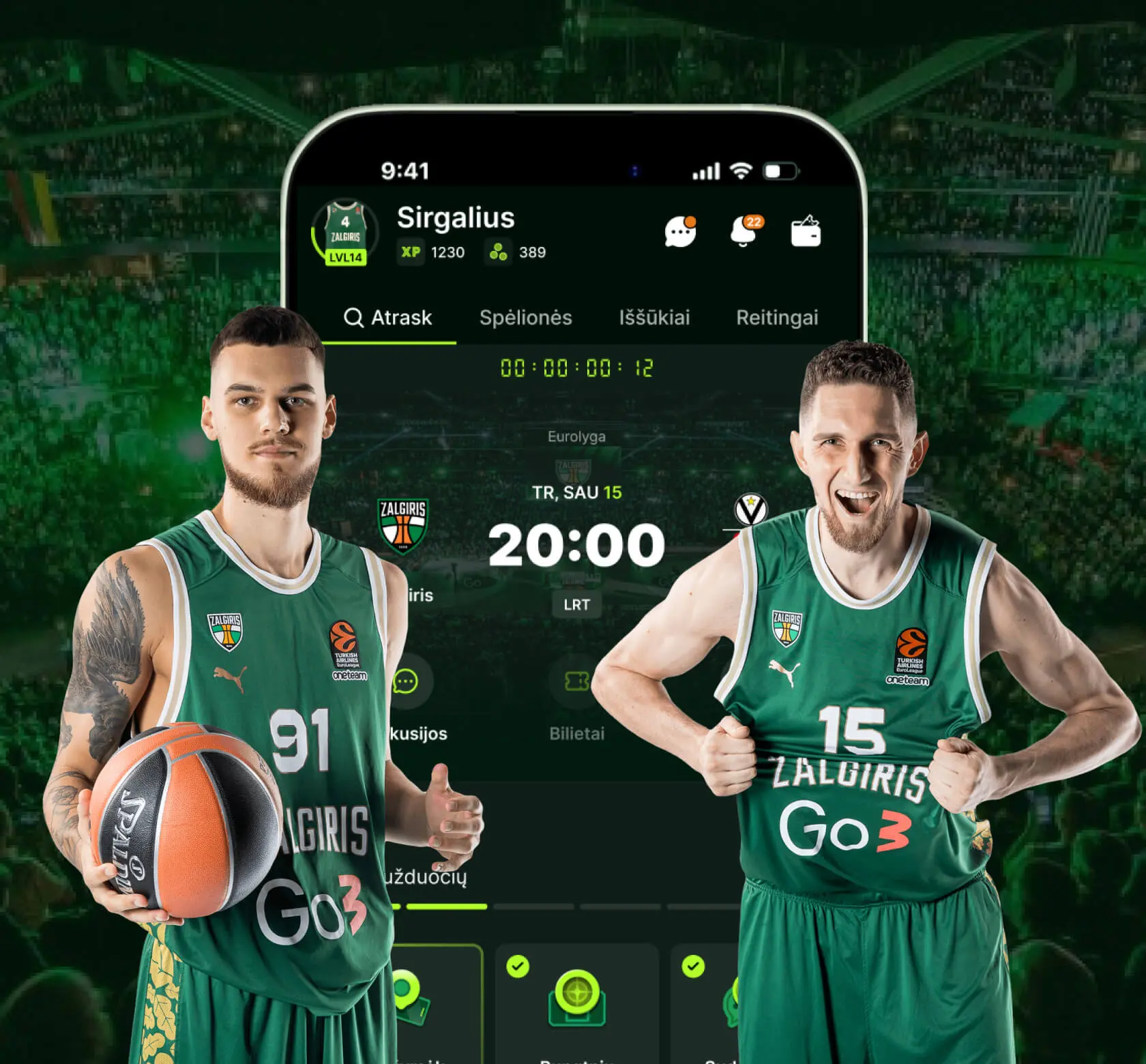 Unlock all Zalgiris app benefits